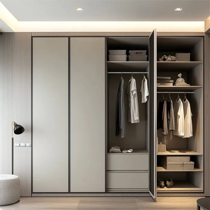 دراز کے ساتھ سفید کھلی الماری